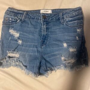 Pistola Ripped Denim Shorts – Medium Wash